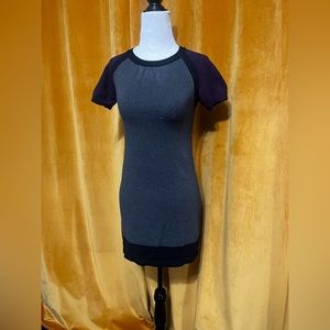 B Moss XS sweater dress grey, black and purple